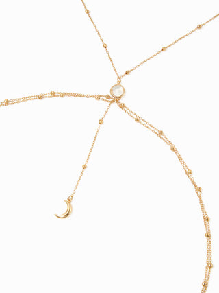 MOON & FAUX PEARL BODY CHAIN