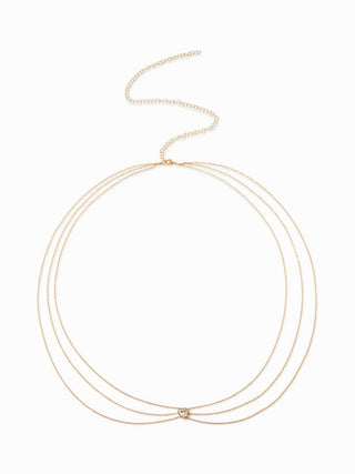 RHINESTONE HEART LAYERED WAIST CHAIN