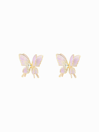 BUTTERFLY & RHINESTONE STUD EARRINGS