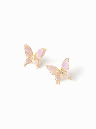 BUTTERFLY & RHINESTONE STUD EARRINGS