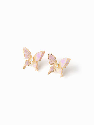 BUTTERFLY & RHINESTONE STUD EARRINGS