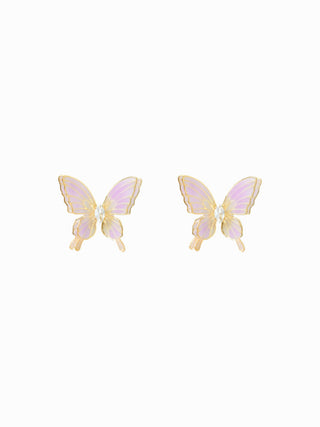 BUTTERFLY & RHINESTONE STUD EARRINGS