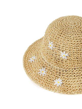 FLOWER WOVEN BUCKET HAT