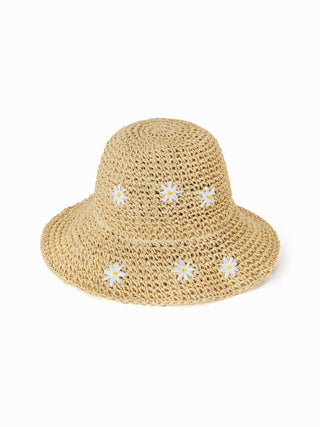FLOWER WOVEN BUCKET HAT