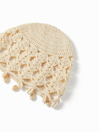 SHELL DECOR KNITTED HAT