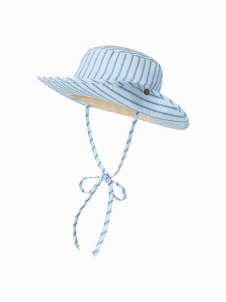 STRIPED LACE-UP BUCKET HAT