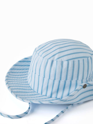 STRIPED LACE-UP BUCKET HAT