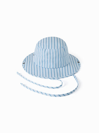 STRIPED LACE-UP BUCKET HAT