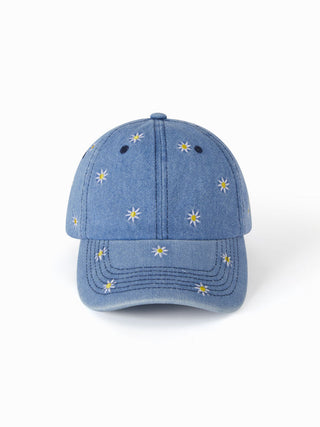 FLOWER EMBROIDERED BASEBALL CAP