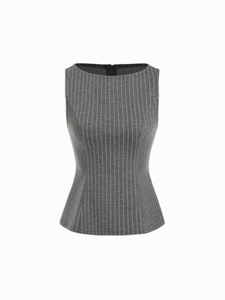Stripe Boat Neck Tank Top