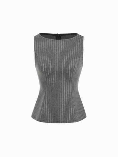 Stripe Boat Neck Tank Top