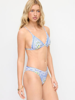 V-neck Lemon Graphic Bracelet Low Rise Cheeky Bikini Set