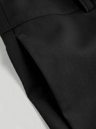 Woven Linen-blend Low Rise Pleated Wide Leg Trousers For Daily Casual Work