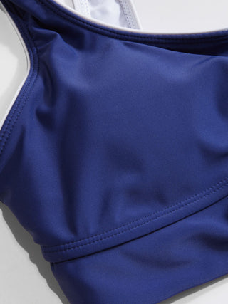 U-neckline Tankini Full Coverage Bikini Set
