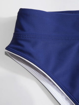 U-neckline Tankini Full Coverage Bikini Set