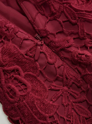 Lace Strapless Bowknot Flared Mini dress