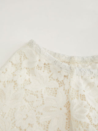 Lace Off-shoulder Bell Sleeve Ruched Ruffled Drawstring Top