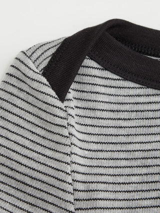 Knit Fabric Cotton-blend Striped Boat Neck Short Sleeve Tee For Daily Casual