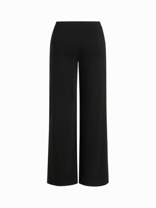 Cotton-blend Low Rise Metal Detail Wide Leg Trousers