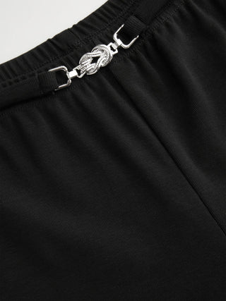 Cotton-blend Low Rise Metal Detail Wide Leg Trousers