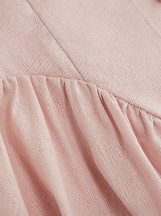 Linen-blend Sculptural Sweetheart Shirred Draped Flared Mini Dress
