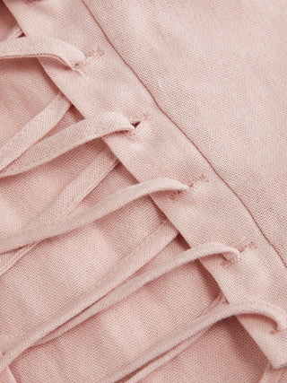 Linen-blend Sculptural Sweetheart Shirred Draped Flared Mini Dress