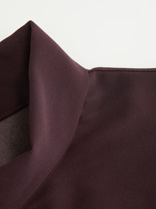 Chiffon Scarf Neck Short Sleeve Cut Out Pleated Blouse