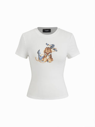 Cotton-blend Dog & Anchor Graphic Tee