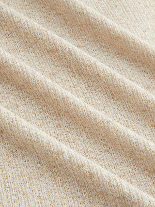 Textured Linen-blend Asymmetrical Neck Cloak Sleeve Top