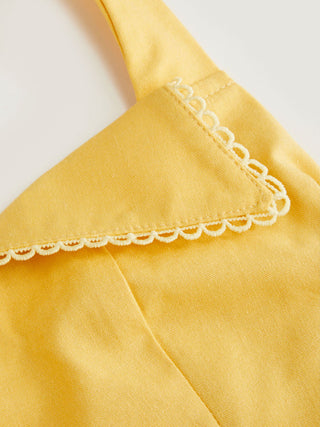 Linen-blend Halter Neckline Flared Maxi Dress