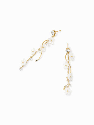 RHINESTONE DECOR FLOWER DROP EARRINGS