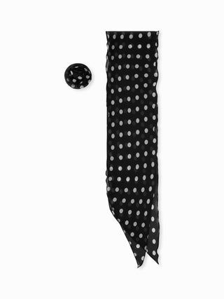 FLOWER DECOR POLKA DOT SCARF