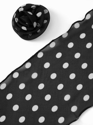 FLOWER DECOR POLKA DOT SCARF
