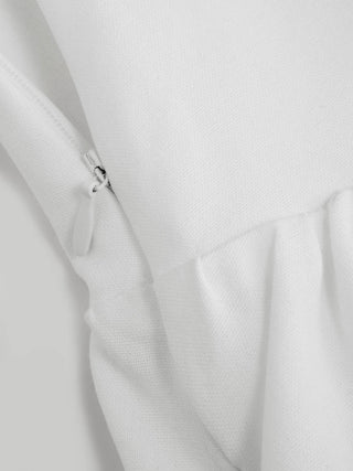 Linen-blend Low Rise Button Detail Scalloped Hem Flared Maxi Skirt