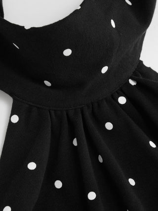 Stand Collar Sleeveless A-Line Mini Dress with Scarf