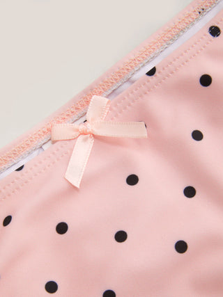 V-neck Gingham Bowknot Lettuce Trim Tankini Bikini Set