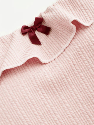 Texture Square Neck Ruffled Trim Bowknot One Piece Swimsuit