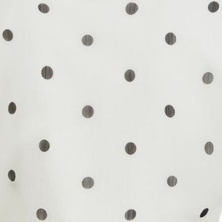 Chiffon Polka Dot Puff Sleeve Cut Out Ruched Blouse