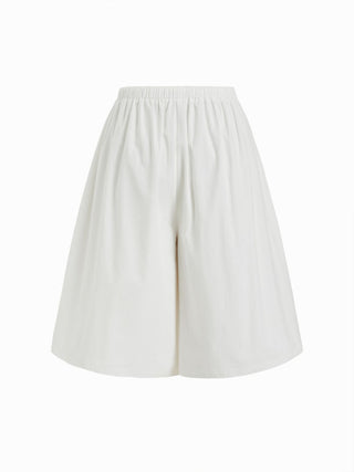 Cotton Mid Rise Drawstring Oversized Bermuda Shorts