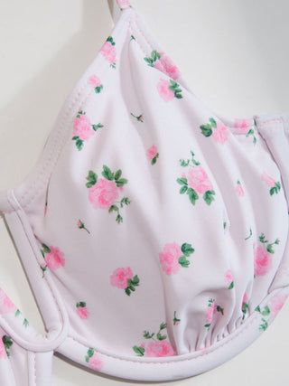Sweetheart Underwire Floral Ruffle Bikini Set
