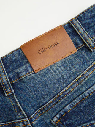 Denim Low Rise Straight Leg Micro Shorts