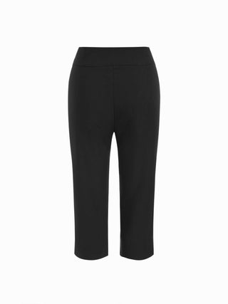 Low Rise Metal Button Straight Leg Capris