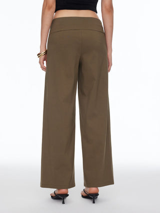 Low Rise Metal Detail Oversized Wide Leg Trousers