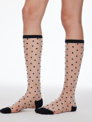 POLKA DOT LACE OVER THE CALF SOCKS