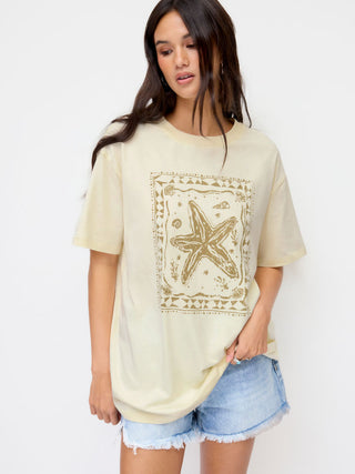 Cotton Starfish Graphic Short Sleeve Oversized Tee