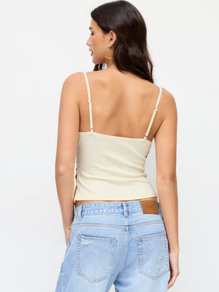 Floral V-neck Ruched Wrap Cami Top
