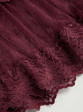V-neck Lace Panel Oversized Drawstring Bloomer Jumpsuit