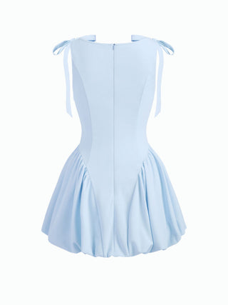 Grad Dresses Cute Summer Dresses Party Dress For Party New Years Holiday Dress Valentine rush outfits special occasion dresses Woven Sculptural Boat Neck Bowknot Bubble Hem Mini Dress For Date