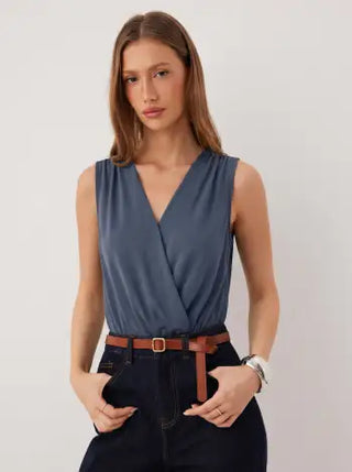 Woven V-Neck Ruched Shirt Romper For Daily Casual Work