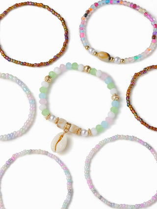 7PCS SHELL BEADED BRACELET SET